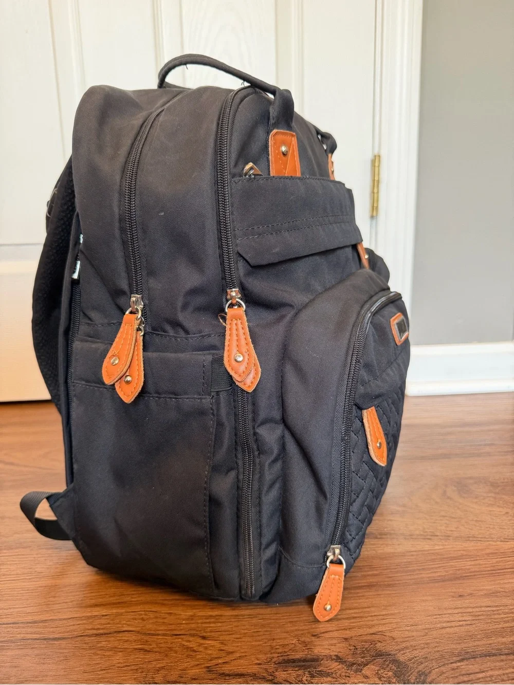 Babbleroo Black Baby Diaper Backpack Bag - Stylish Organizer